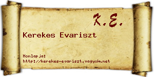 Kerekes Evariszt névjegykártya